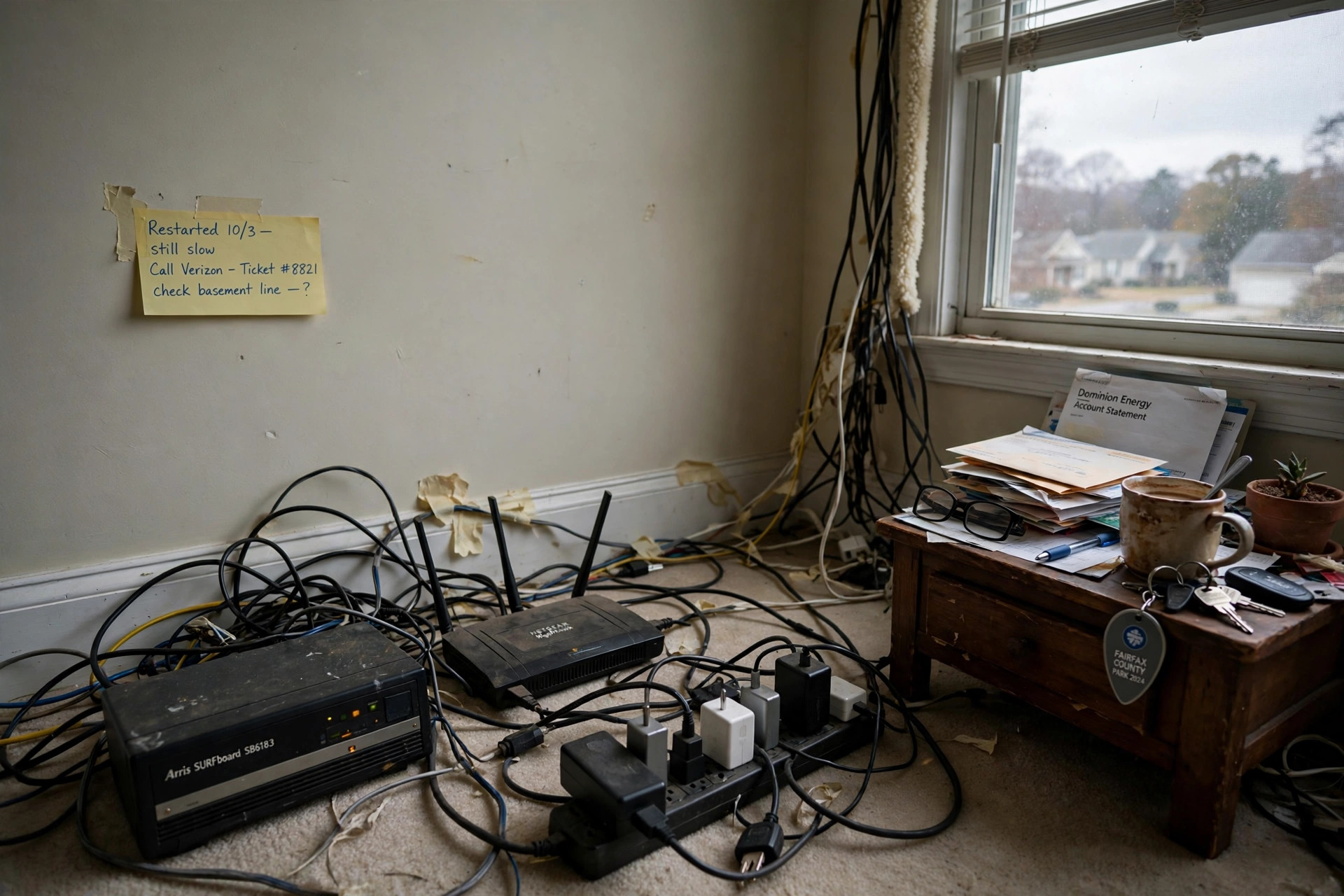 Before: Cable tangle & dead zones
