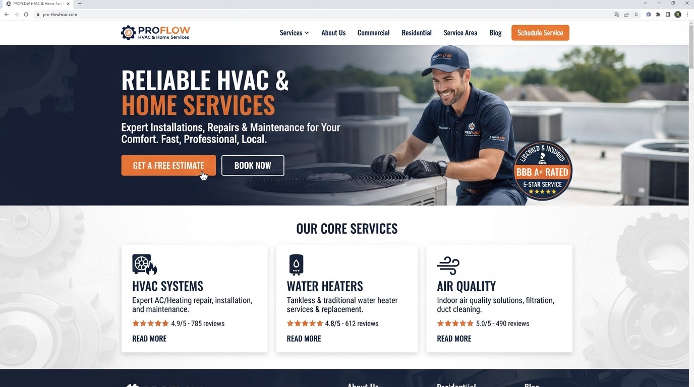 Comfort Air HVAC — Home Services website by Webit