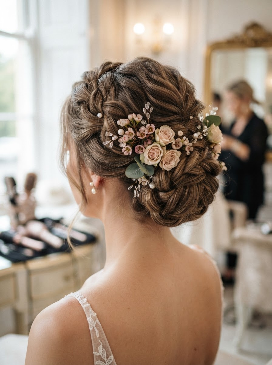 Elegant bridal updo