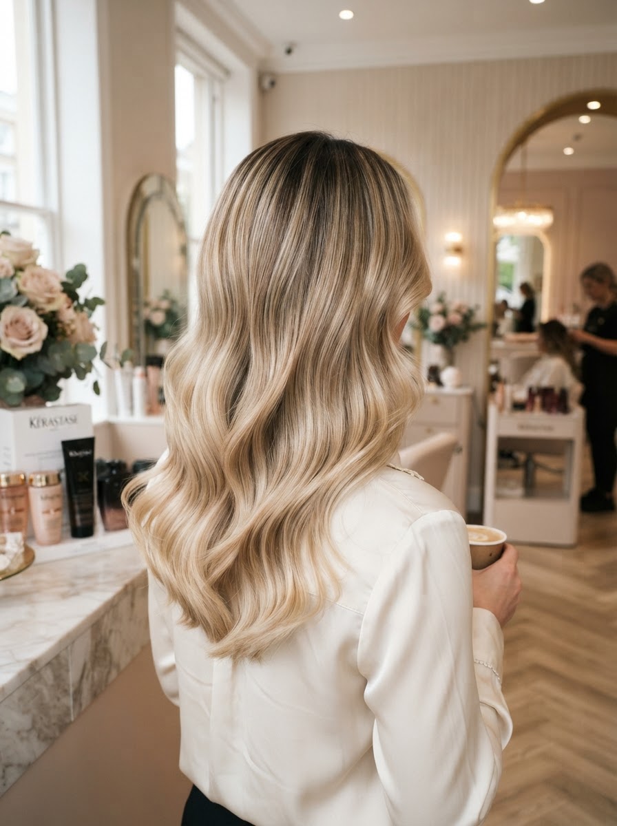 Balayage blonde hair result