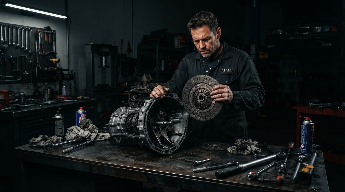 Clutch and transmission work on a European car at the YK Group Moorabbin workshop