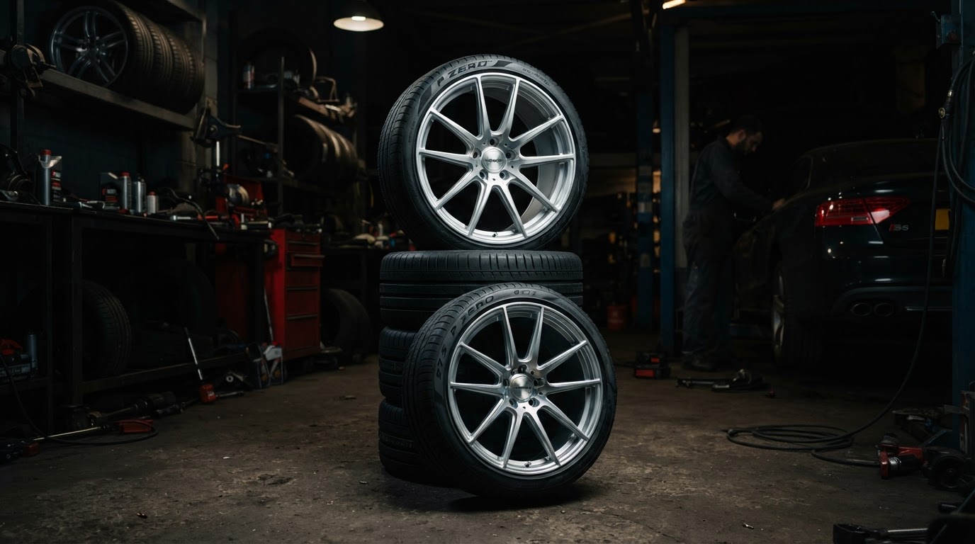 European car wheel and tyre fitting at the YK Group Moorabbin workshop