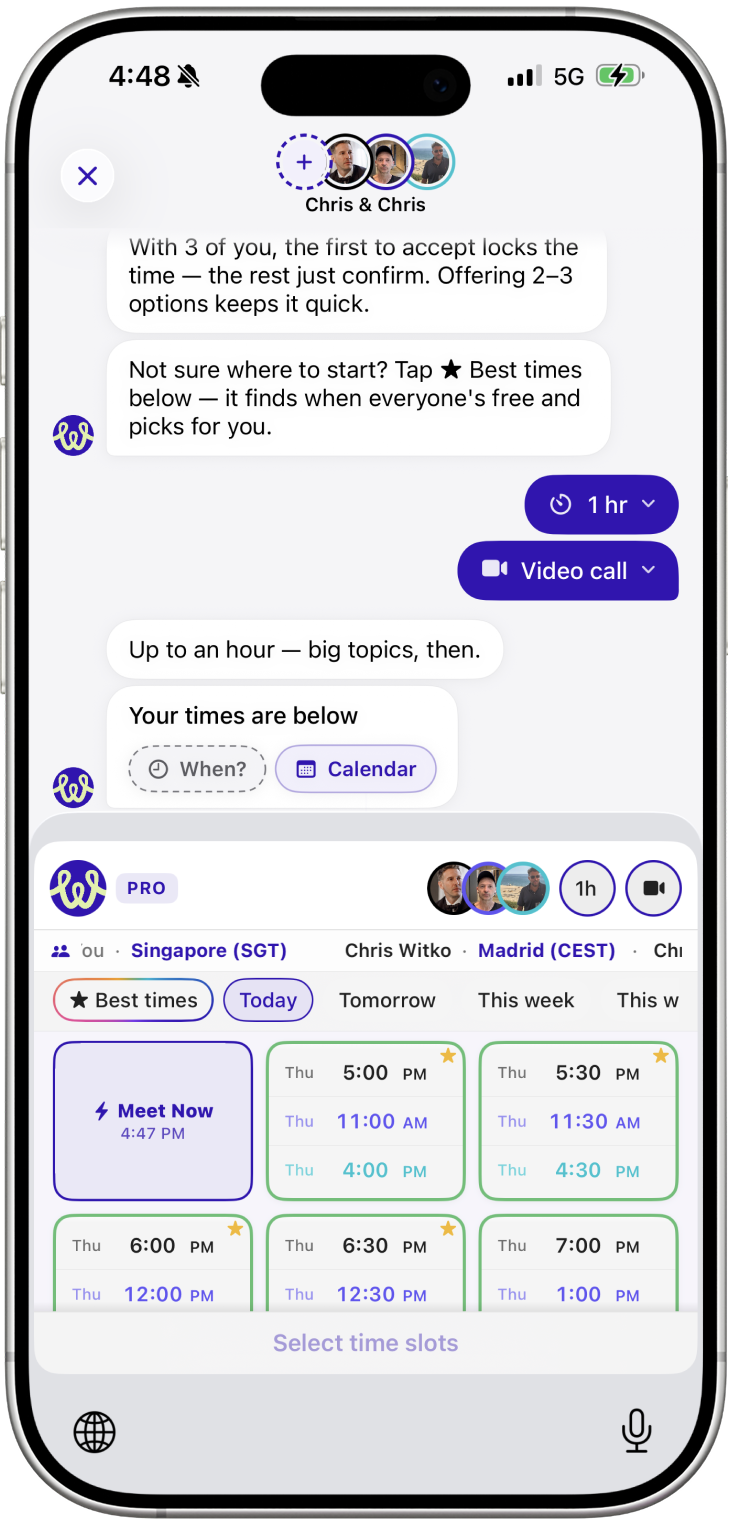 Wenya group scheduling in chat
