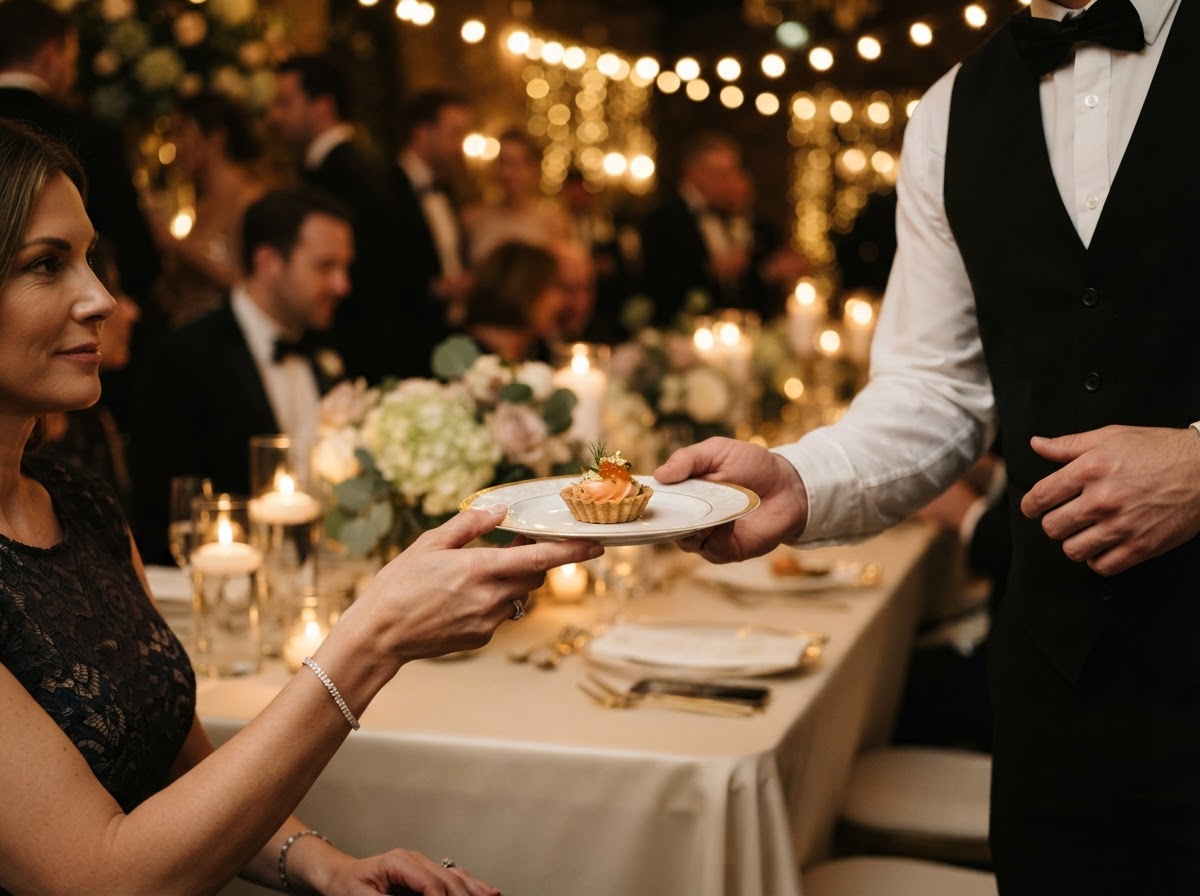 Passed hors d'oeuvres at a reception