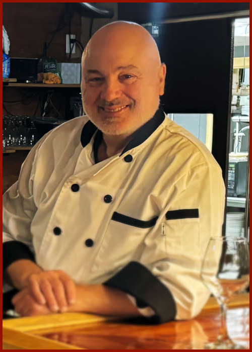 Chef Daniele Coletta in the kitchen at Le Belvedere