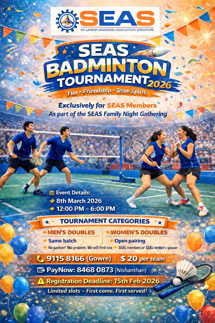 SEAS Badminton Tournament 2026 poster