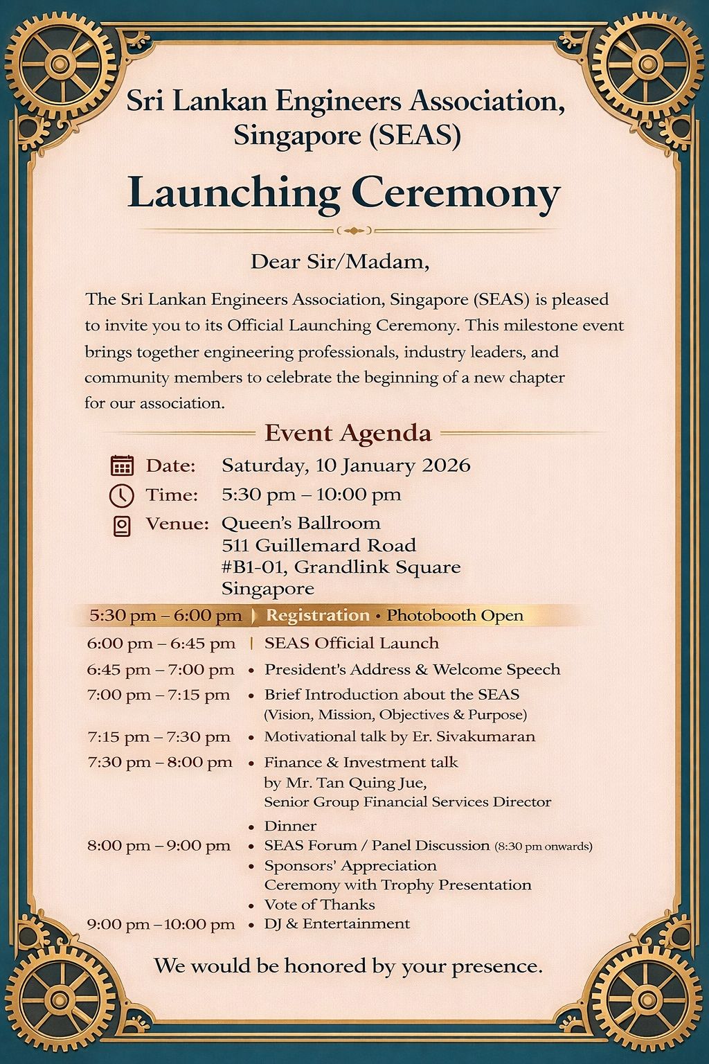 SEAS Launching Event invitation poster