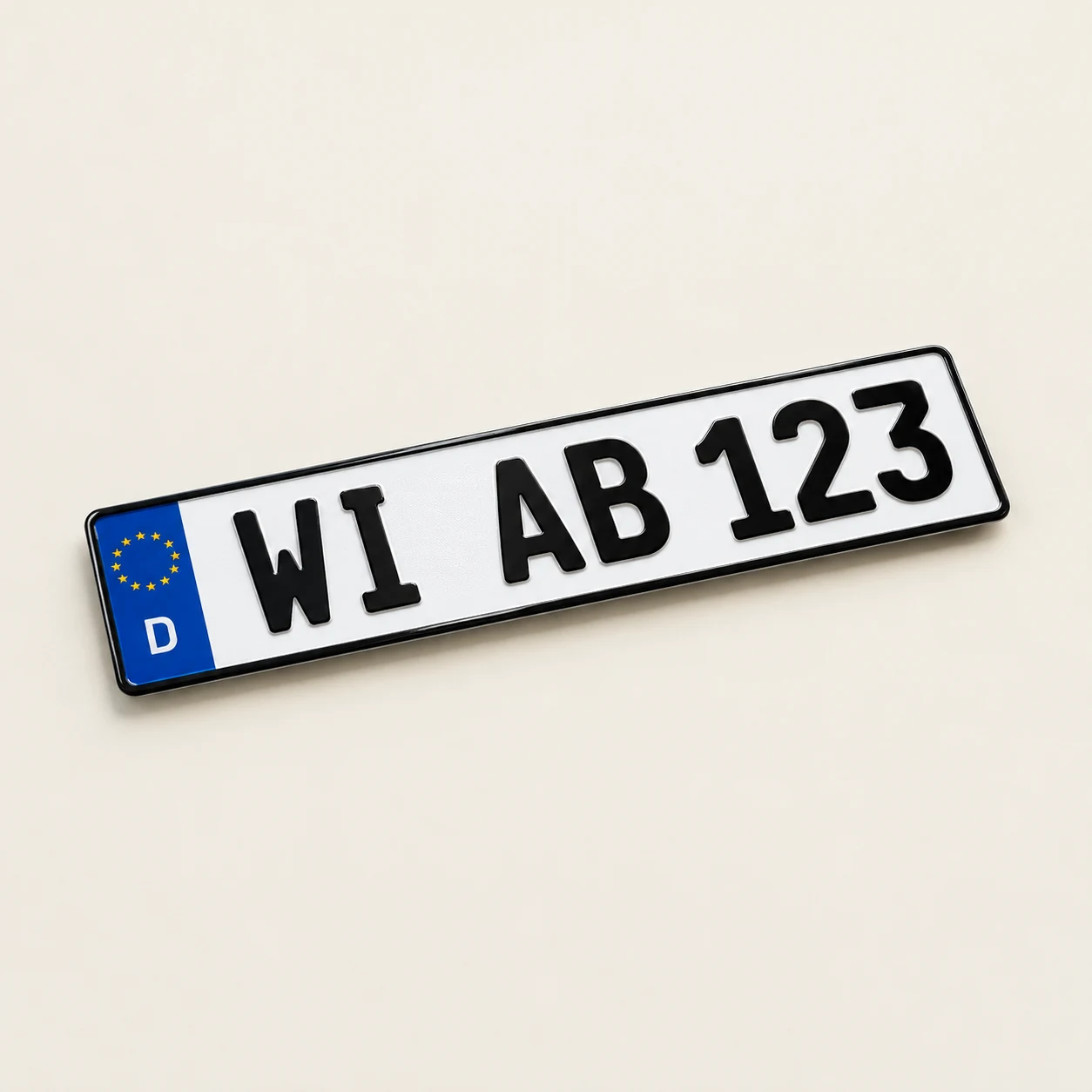Einzelnes DIN-Kennzeichen WI AB 123