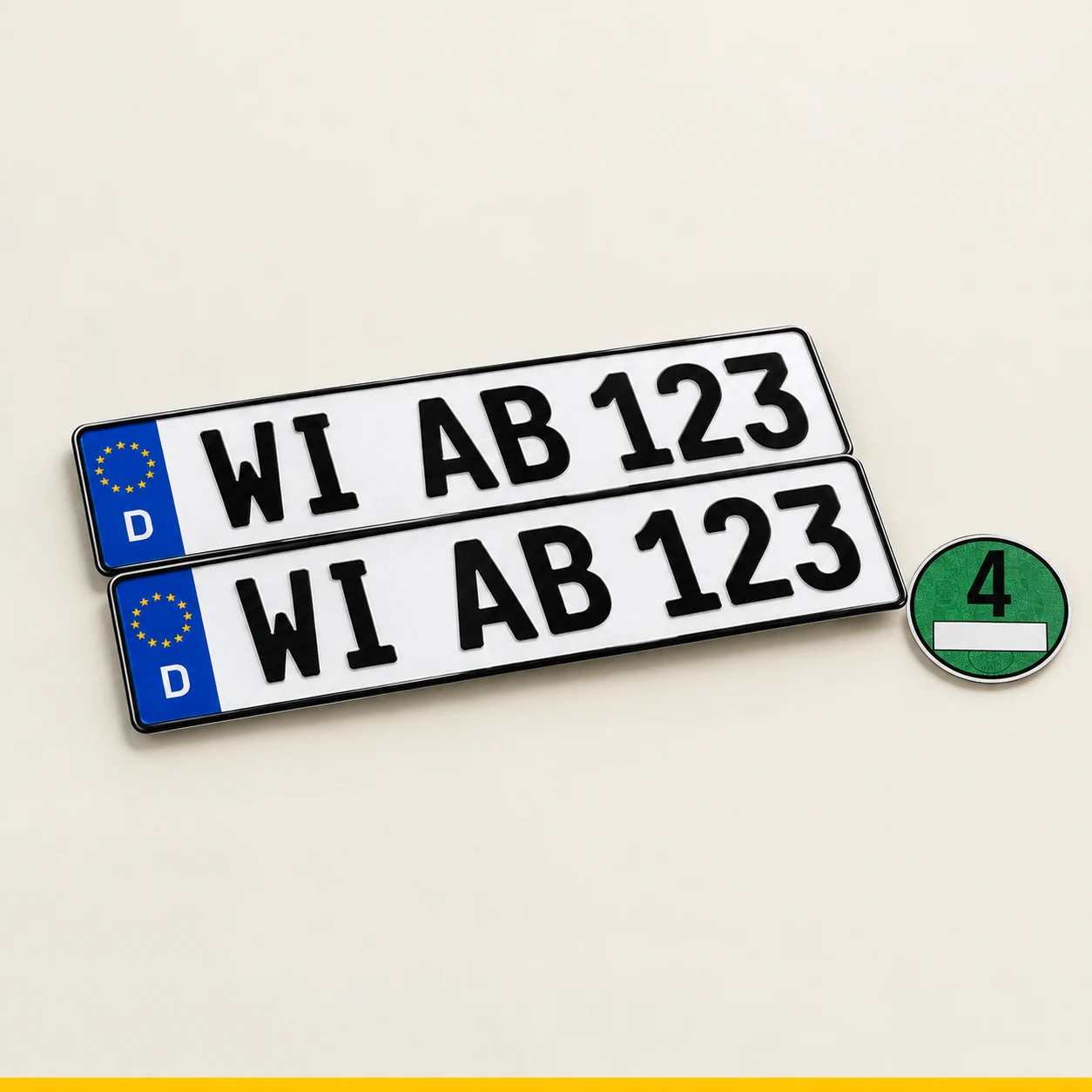 2x Kennzeichen mit grüner Umweltplakette