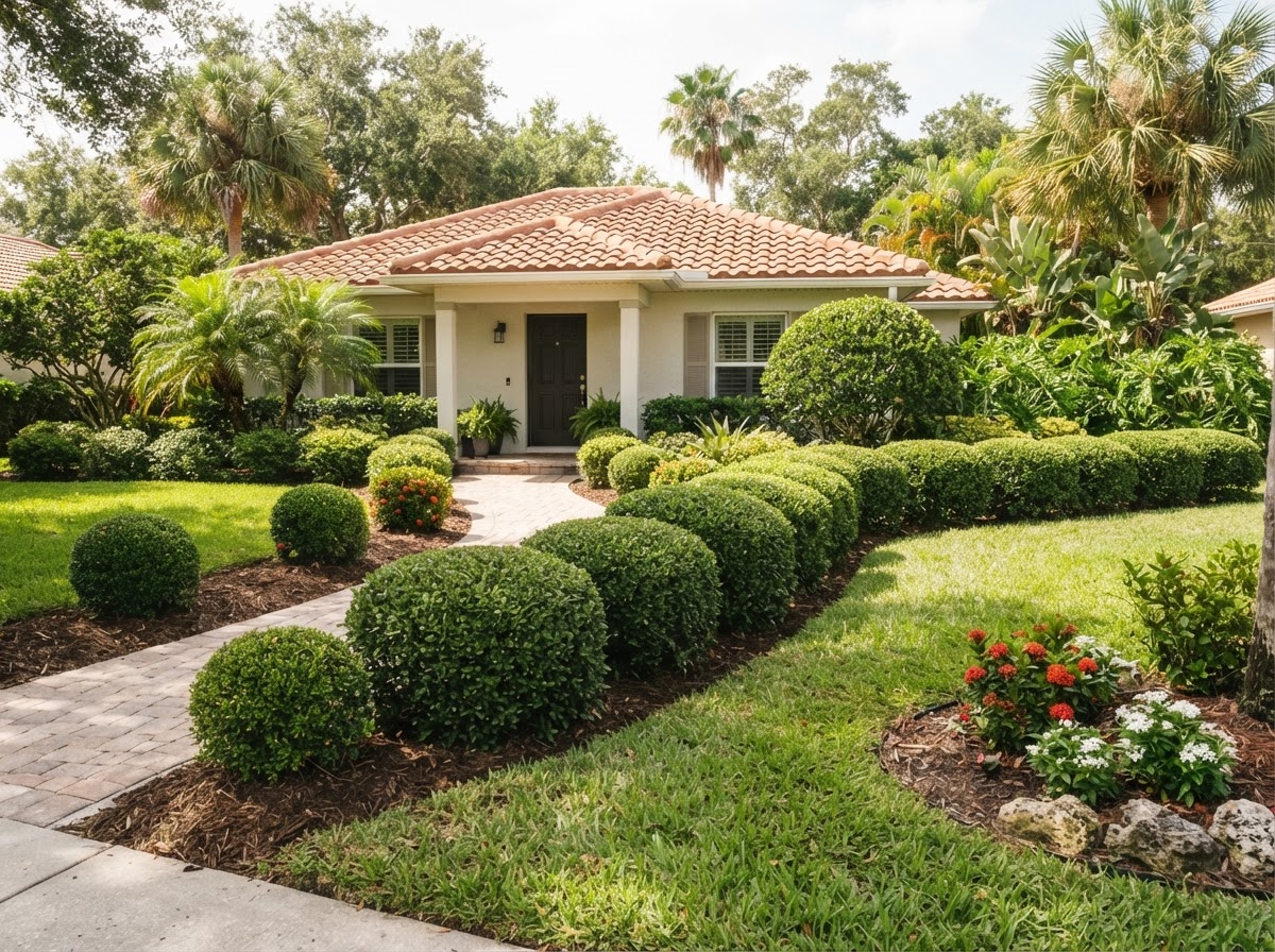 Shrub and hedge trimming project in Eustis, FL