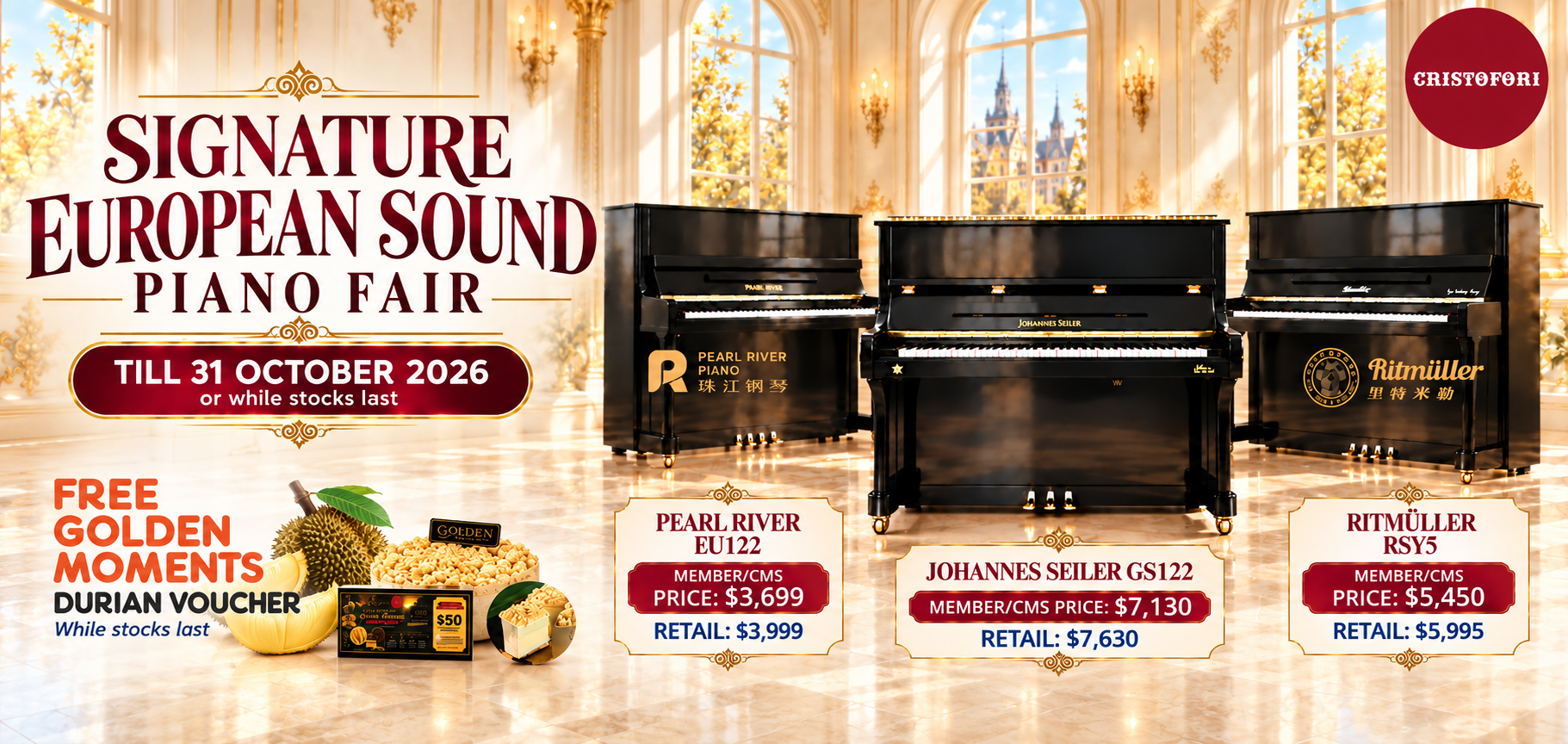 Signature European Sound Piano Fair - Till 31 October 2026 | CRISTOFORI