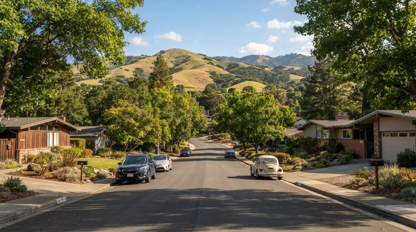 A residential neighborhood in Novato, California