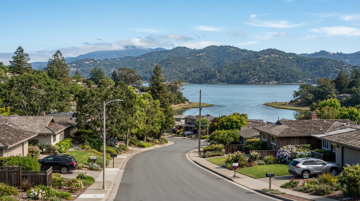 A residential neighborhood in Corte Madera, California