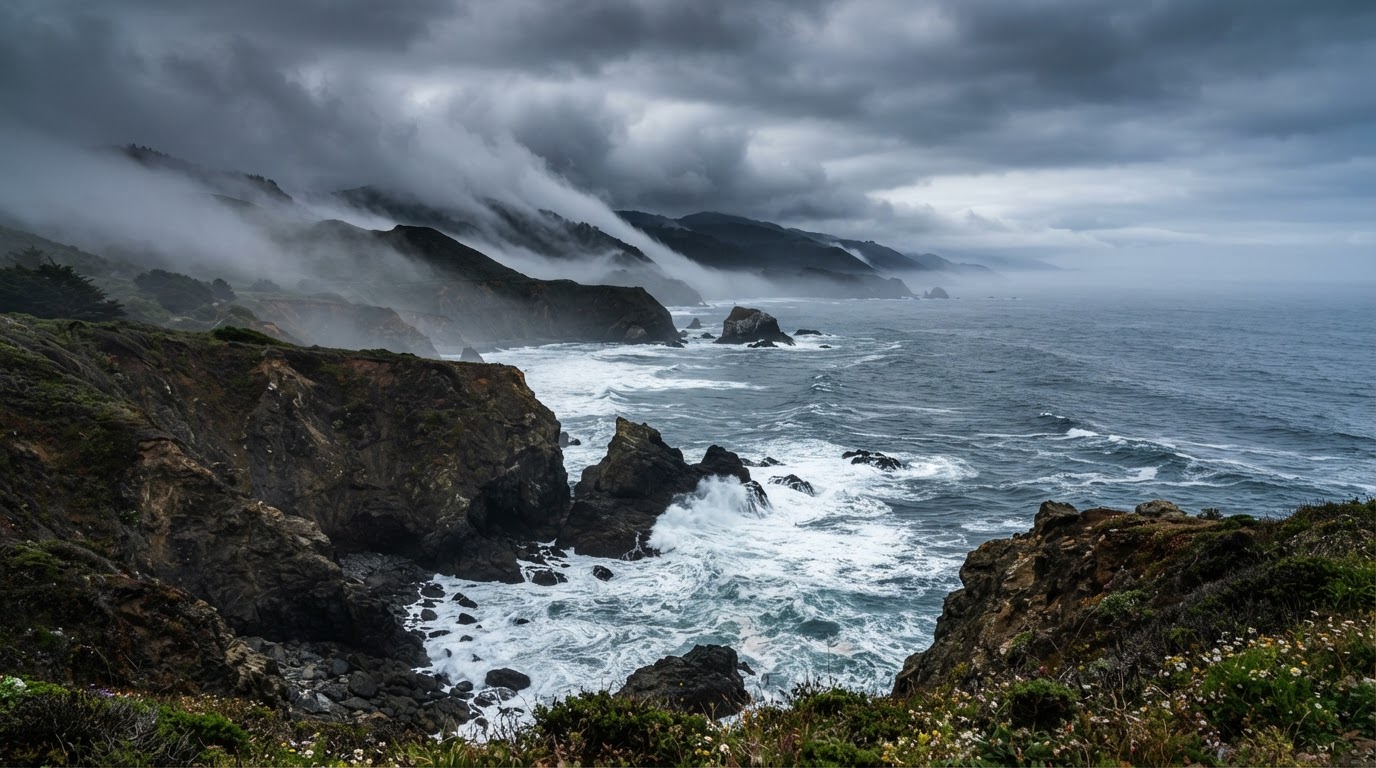 The rugged Pacific coastline at Bodega Bay, California