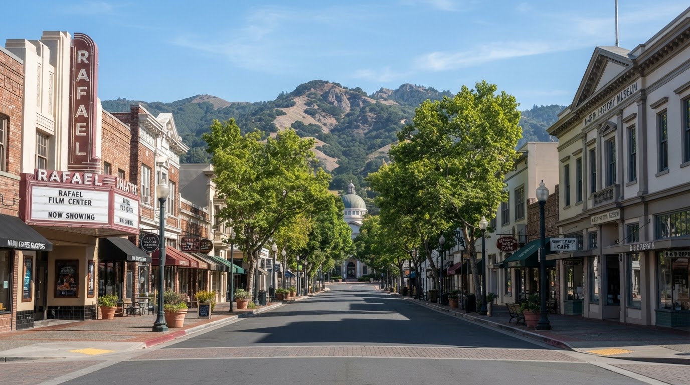 Downtown San Rafael, California, the Marin County seat