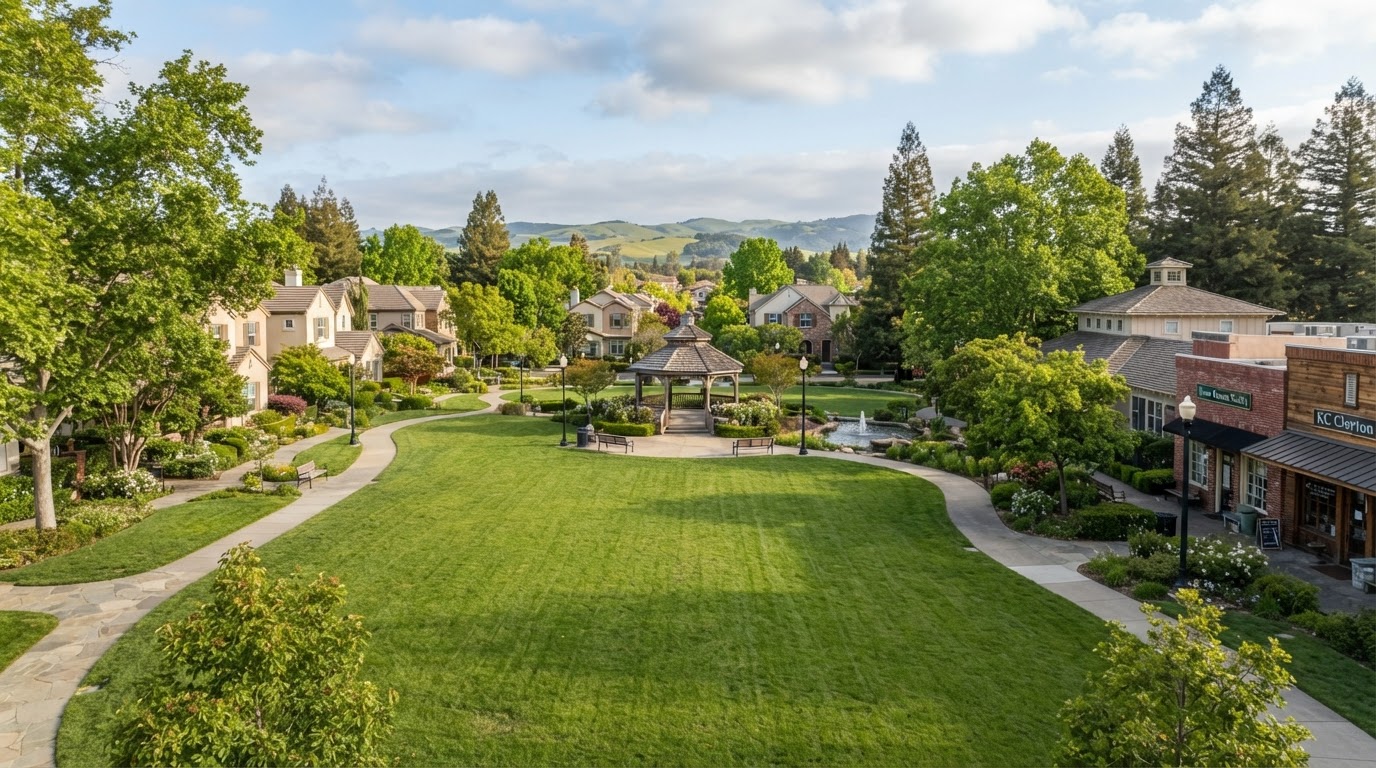 The Town Green in Windsor, California
