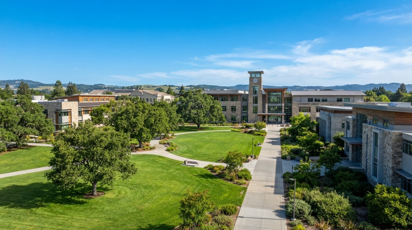 Sonoma State University campus in Rohnert Park, California