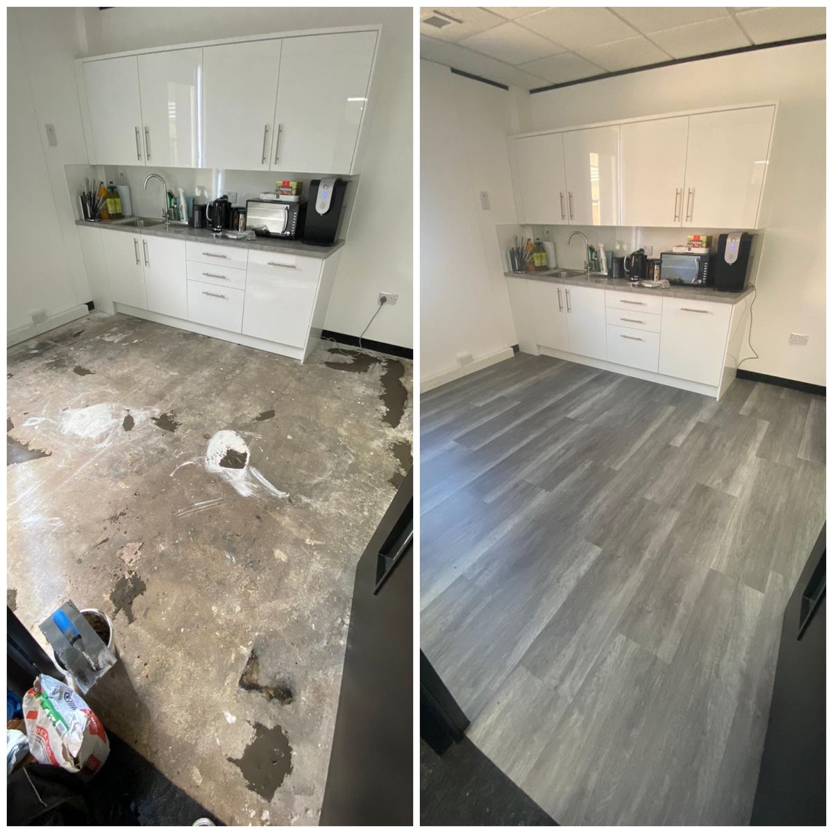 Kitchen floor deep clean and renovation turnover by Lorena García Cleaning Services