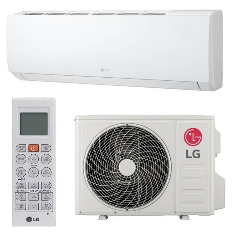 Aire acondicionado LG WiFi Pro 2026 — unidad interior, exterior y mando a distancia oficial