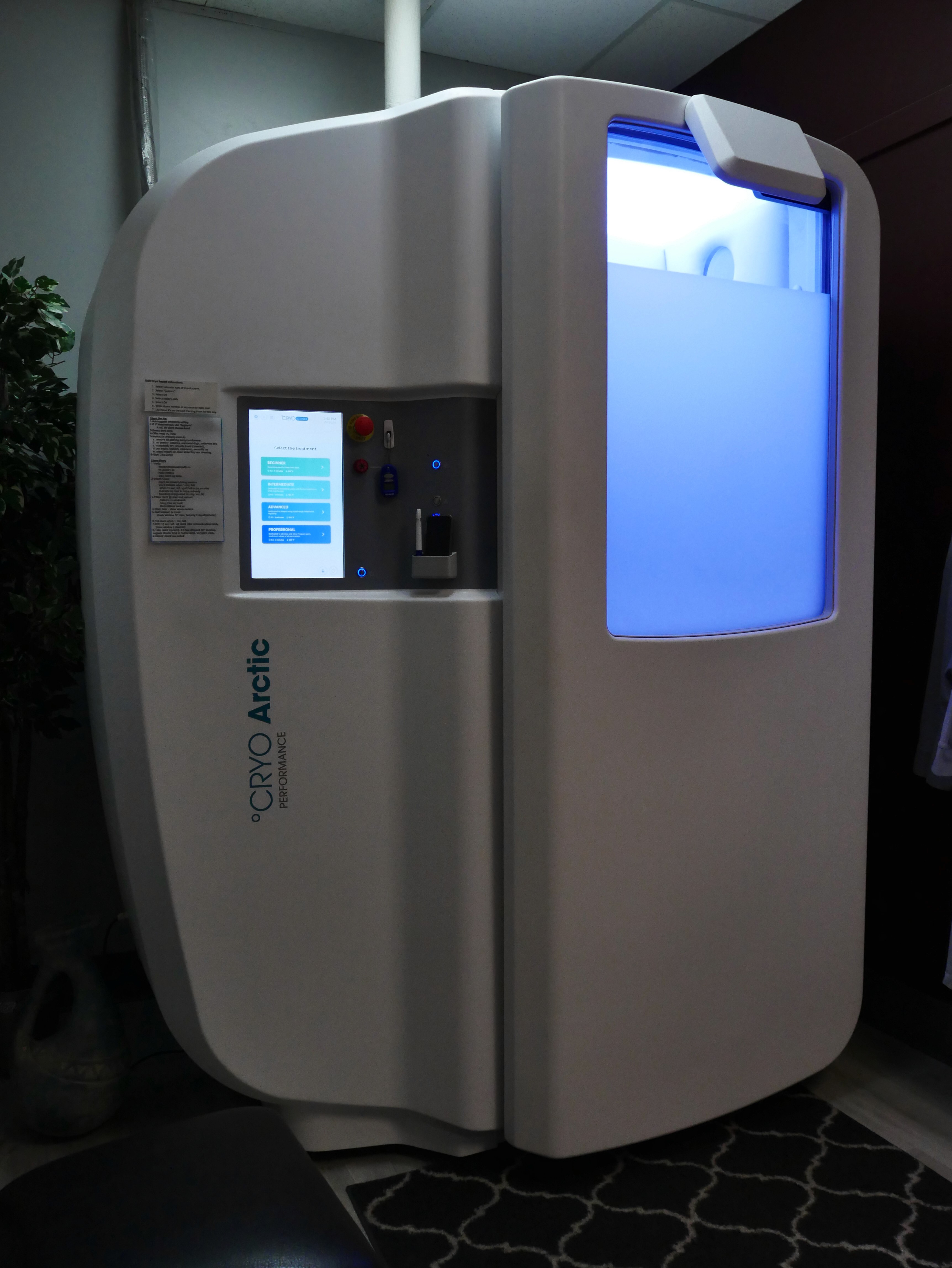 Cryotherapy chamber at OasisPlus Therapies