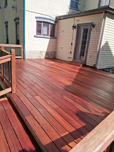 Cherry deck build in Pleasant Valley, NY by Red Cedar Construction