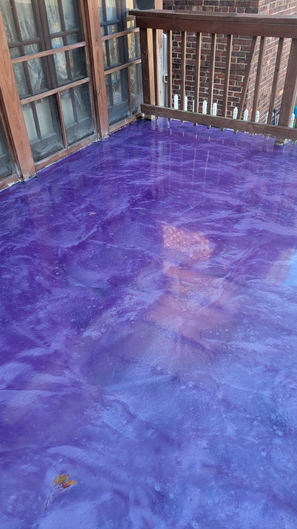 Hudson Epoxy Flooring completed vibrant violet purple metallic high-gloss floor with deep liquid depth