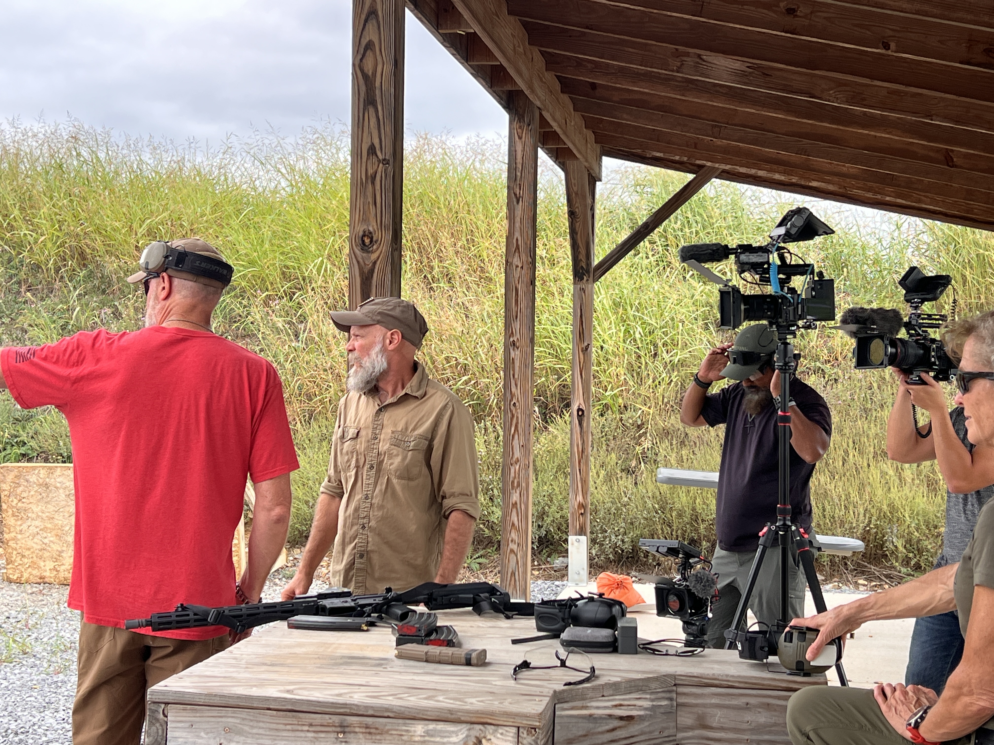 Redline Tactical Marketing commercial production film crew on a tactical range set