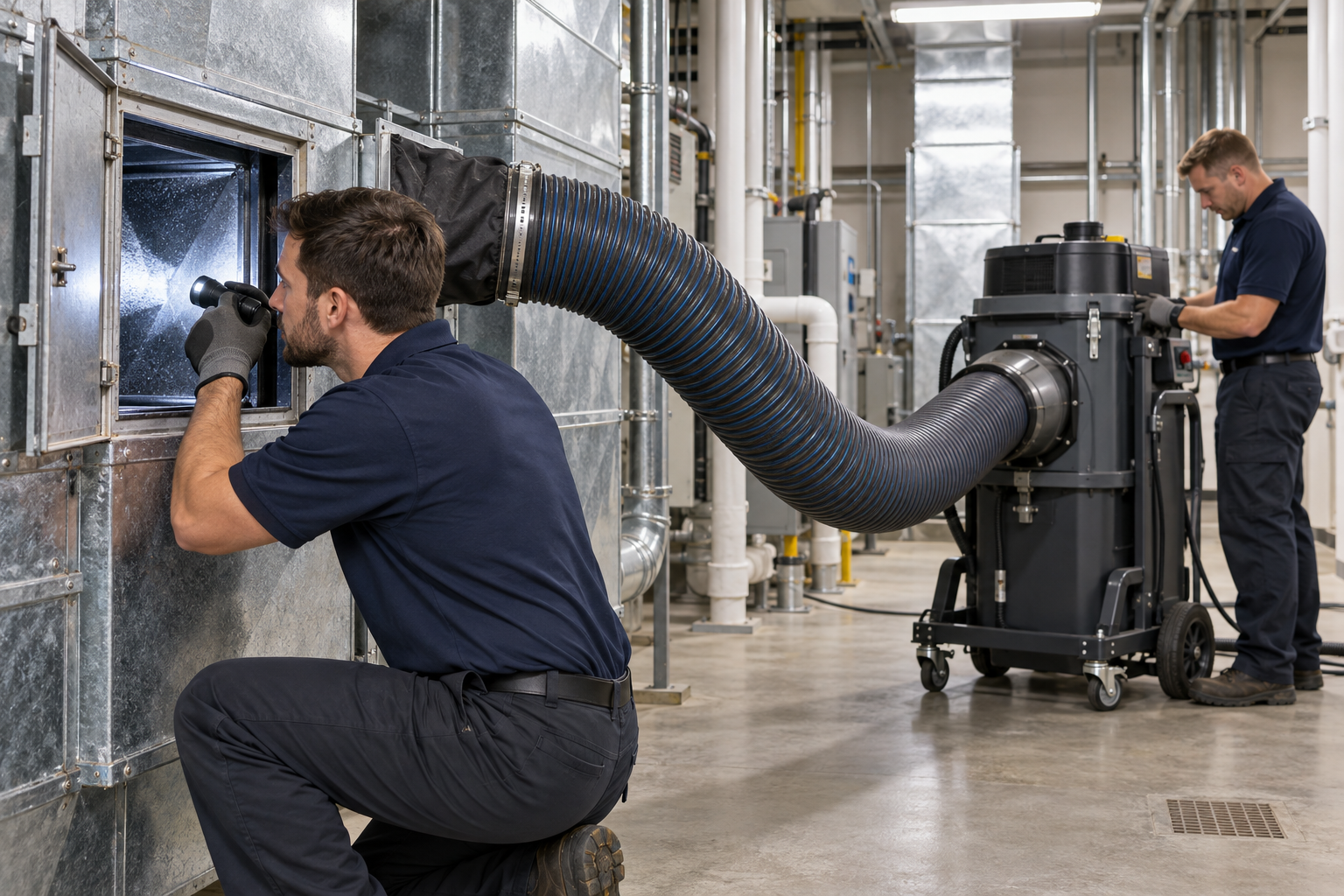 Illustrative photo of commercial HVAC duct cleaning