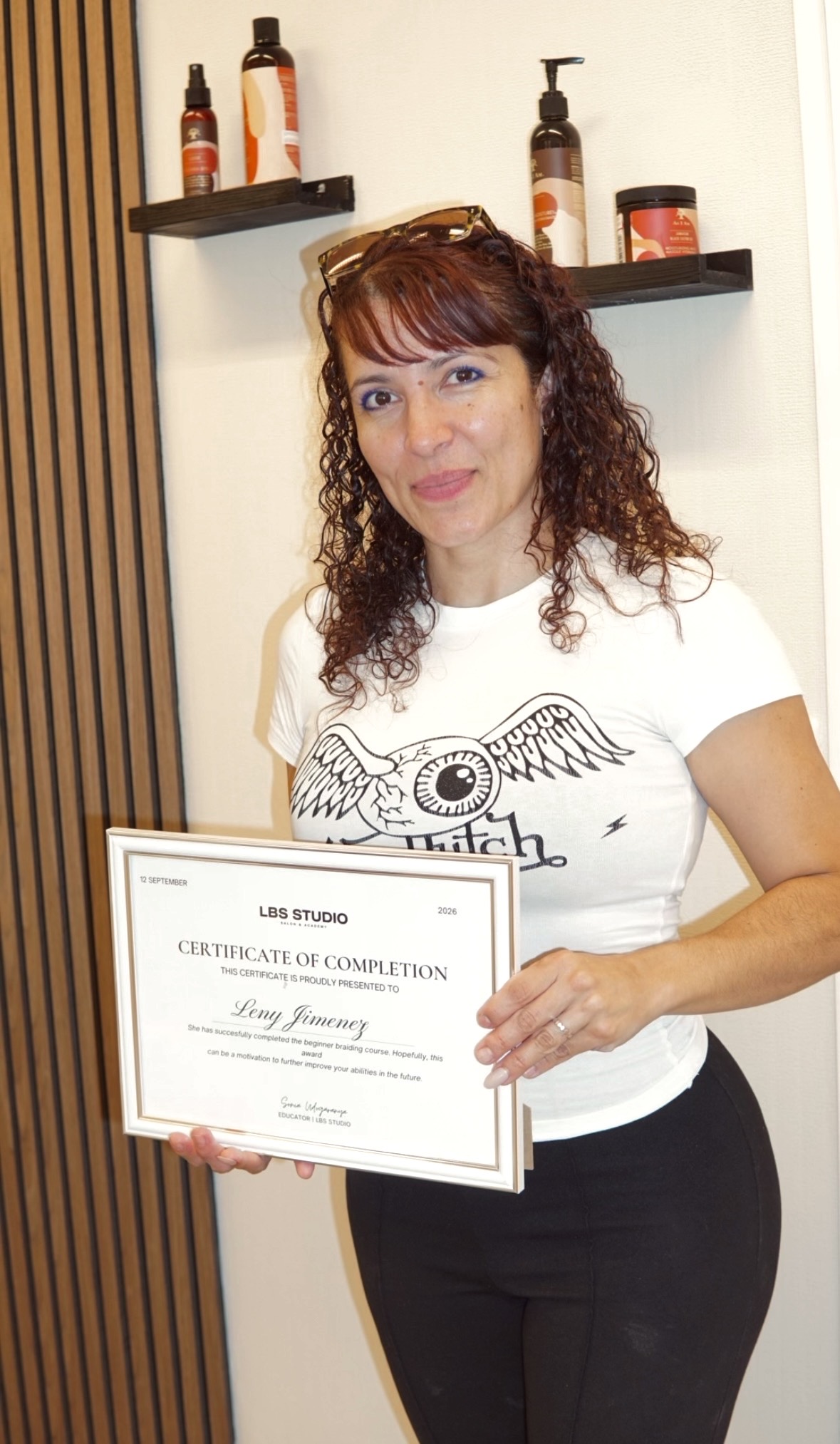 Leny - Trotse cursiste met certificaat