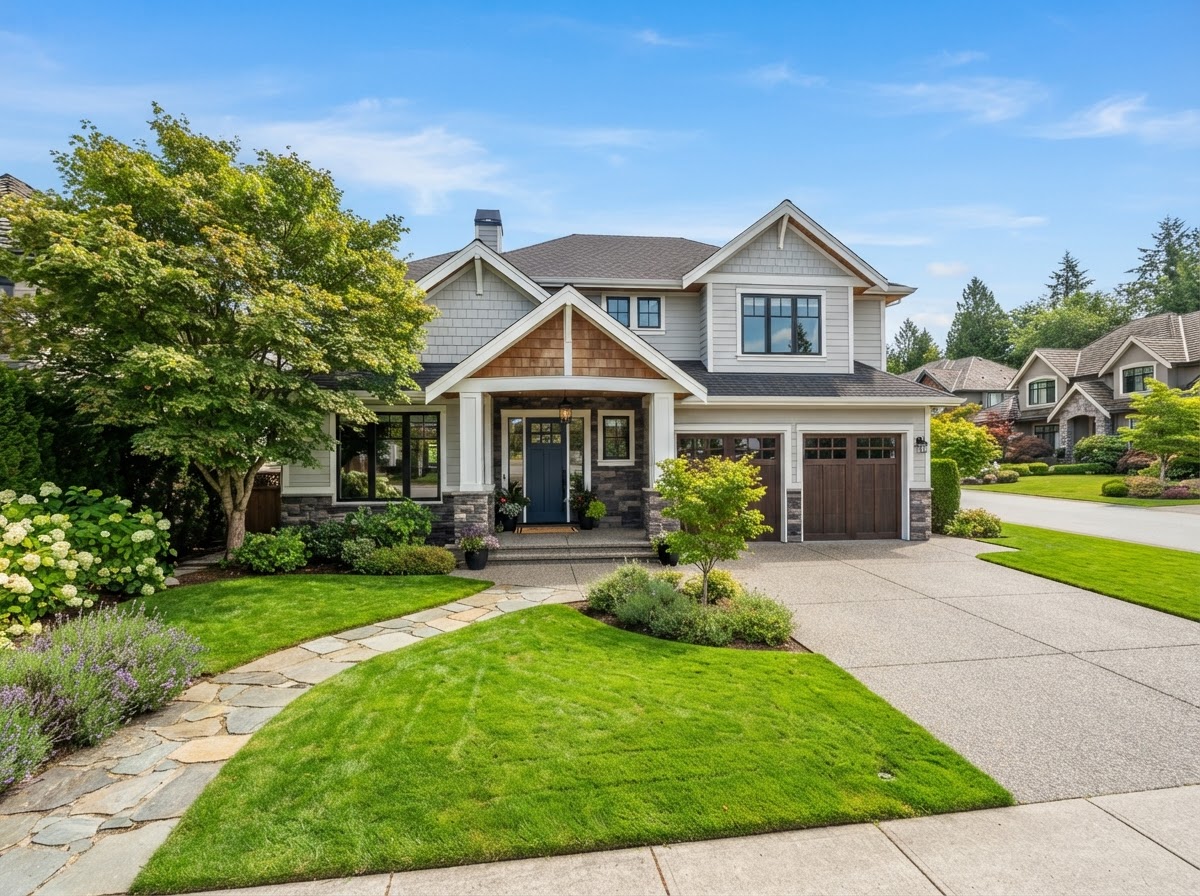 Modern suburban family home exterior