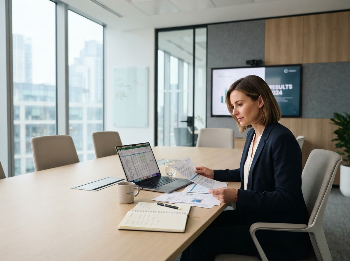 Bright modern corporate office meeting room