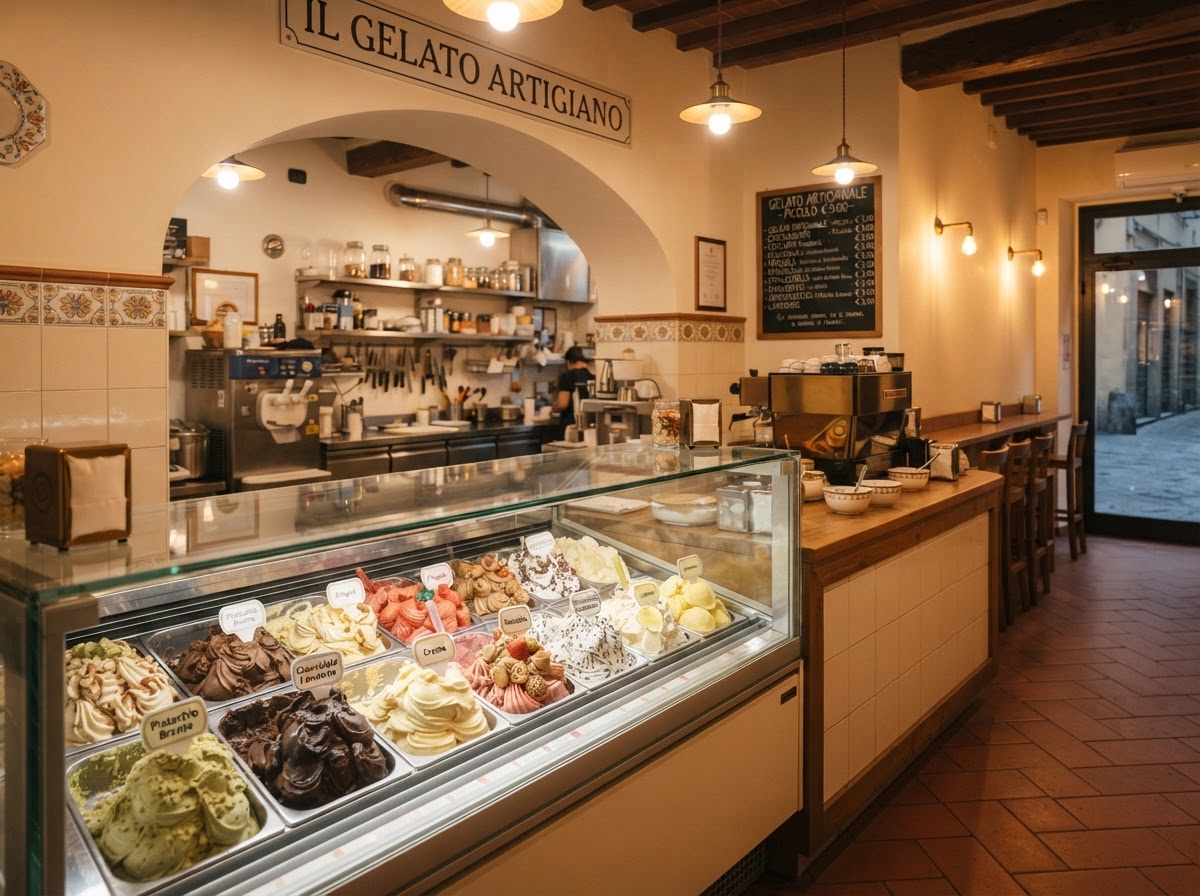 Laboratorio a vista della gelateria Eskimò a La Spezia