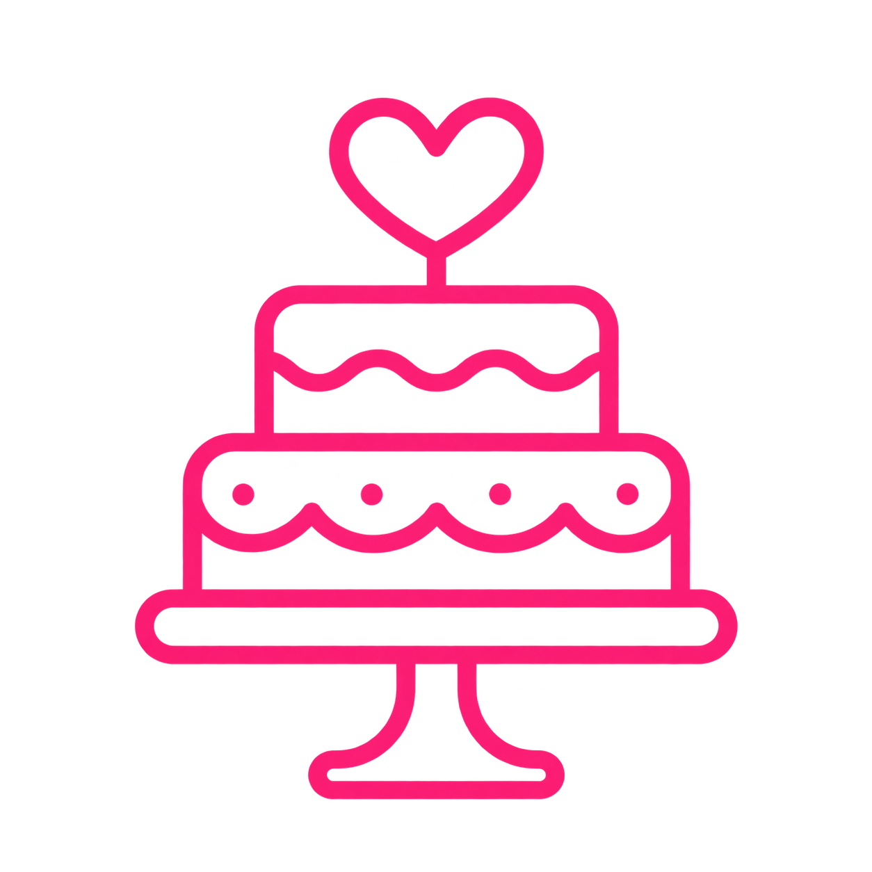 Tiered cake with heart topper