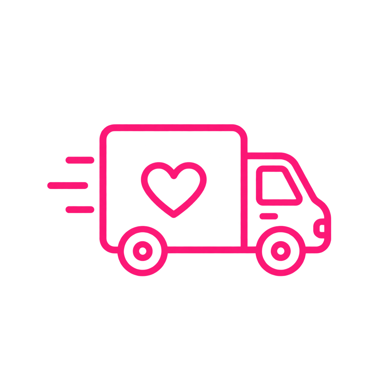 Delivery van with heart