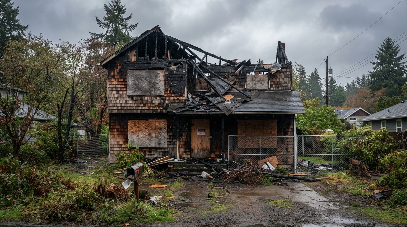 Fire-damaged Oregon house sold as-is