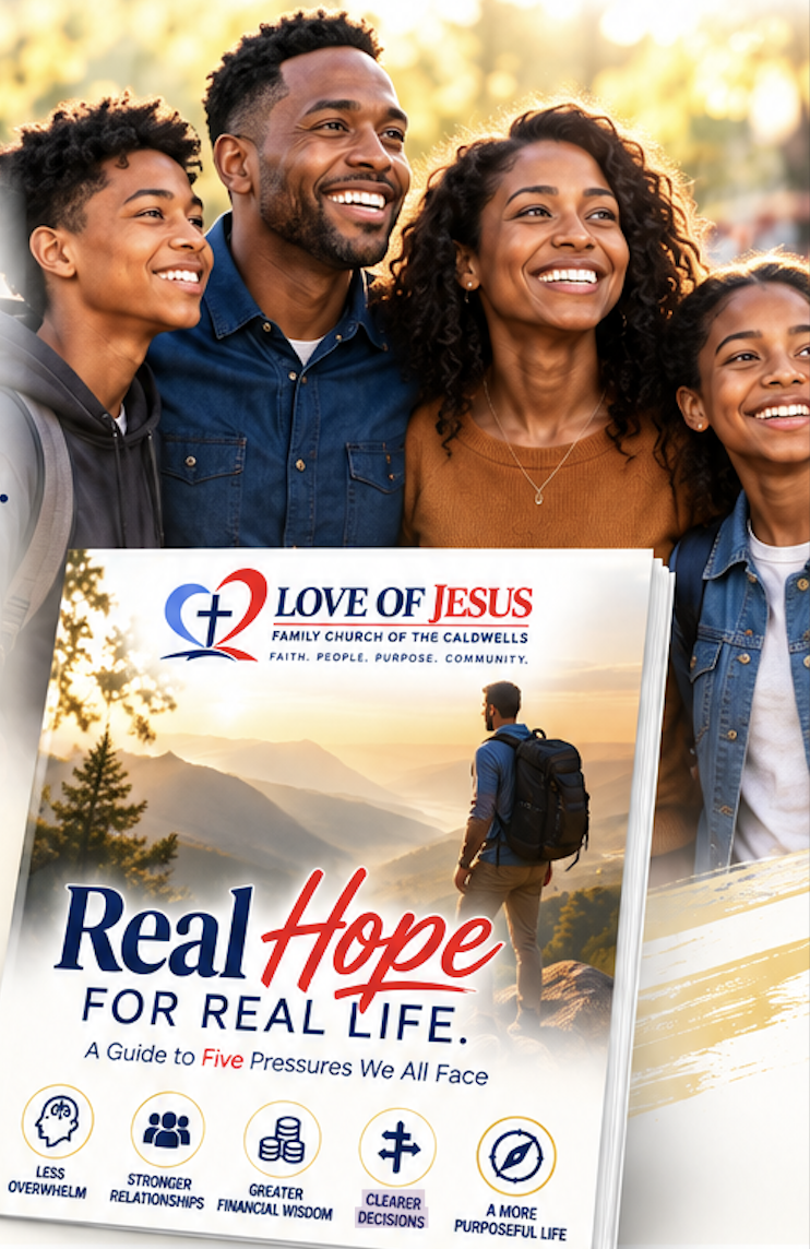A relatable family with the Real Hope for Real Life 8-page guide