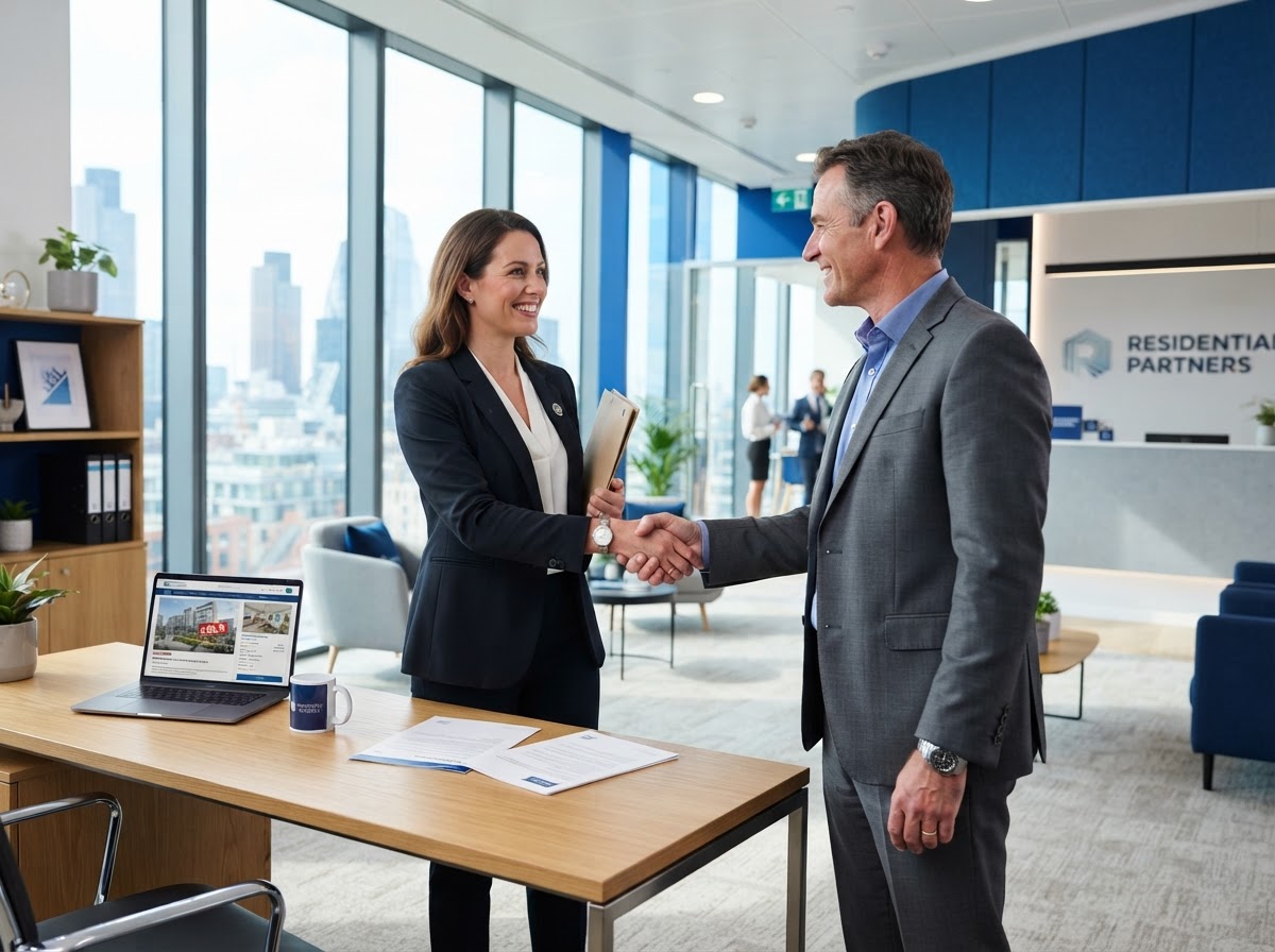 A property owner meeting with a Keystone Residences leasing advisor