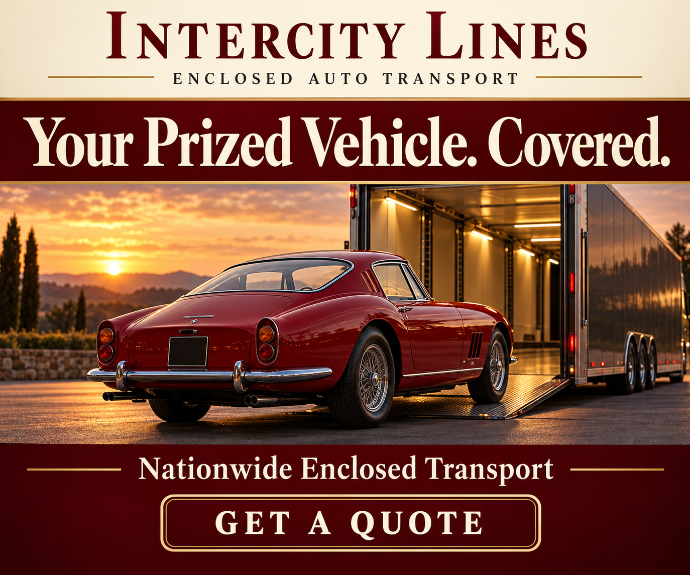 Intercity Lines — Your Prized Vehicle. Covered. Nationwide Enclosed Transport (Get a Quote)