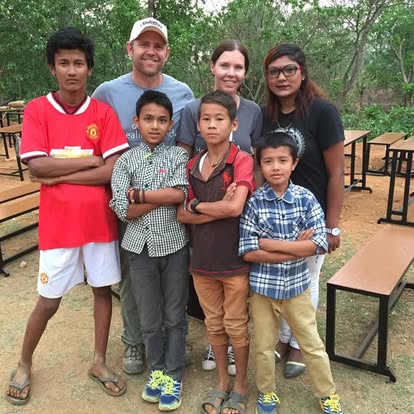 Jashin with kids in Nepal