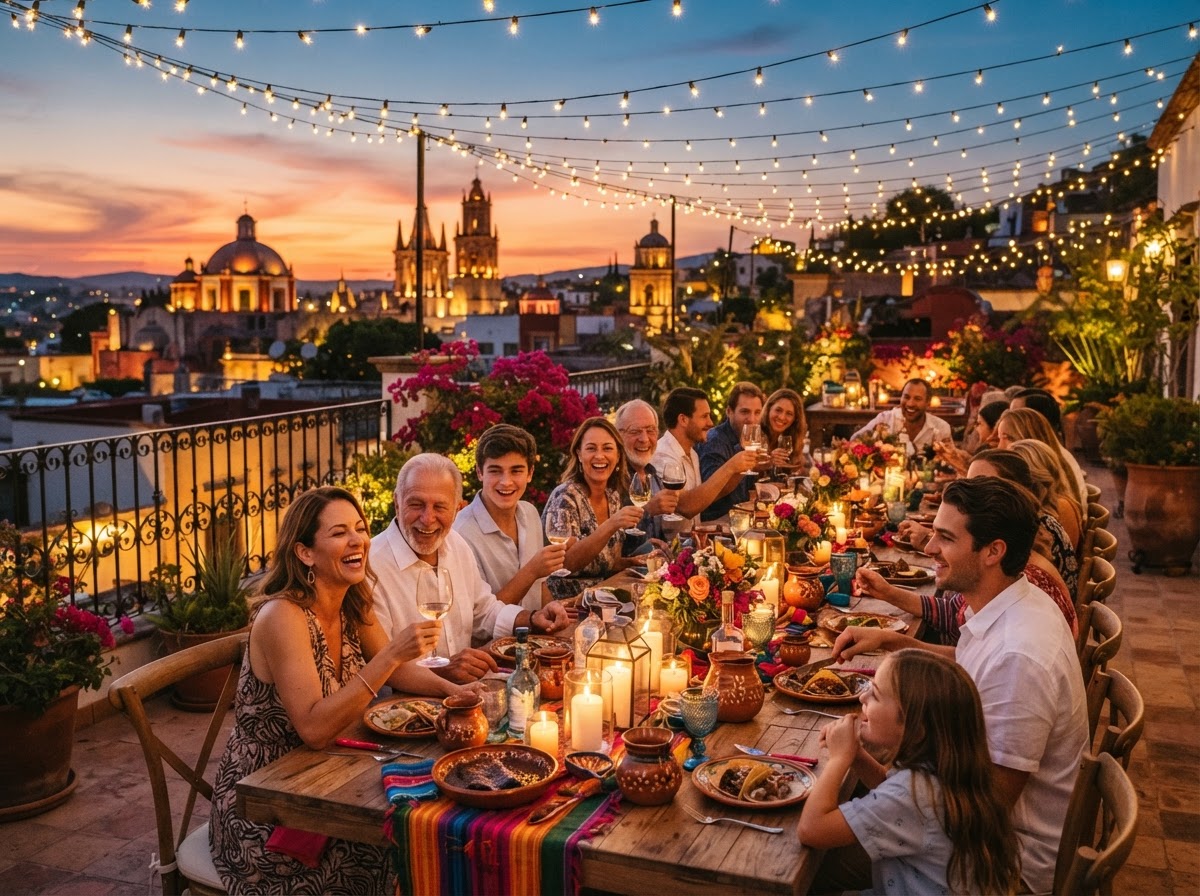 Candlelit Rooftop Group Dinner