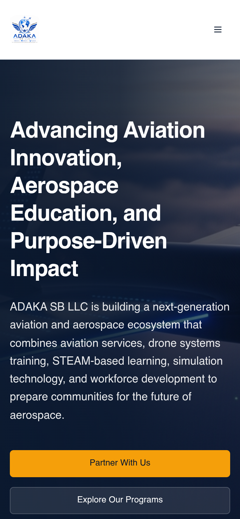 Ada KASB mobile responsive homepage view
