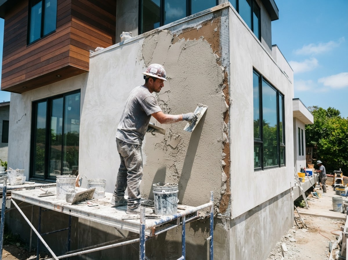Diaz Plastering Inc website showcase with interactive stucco tools