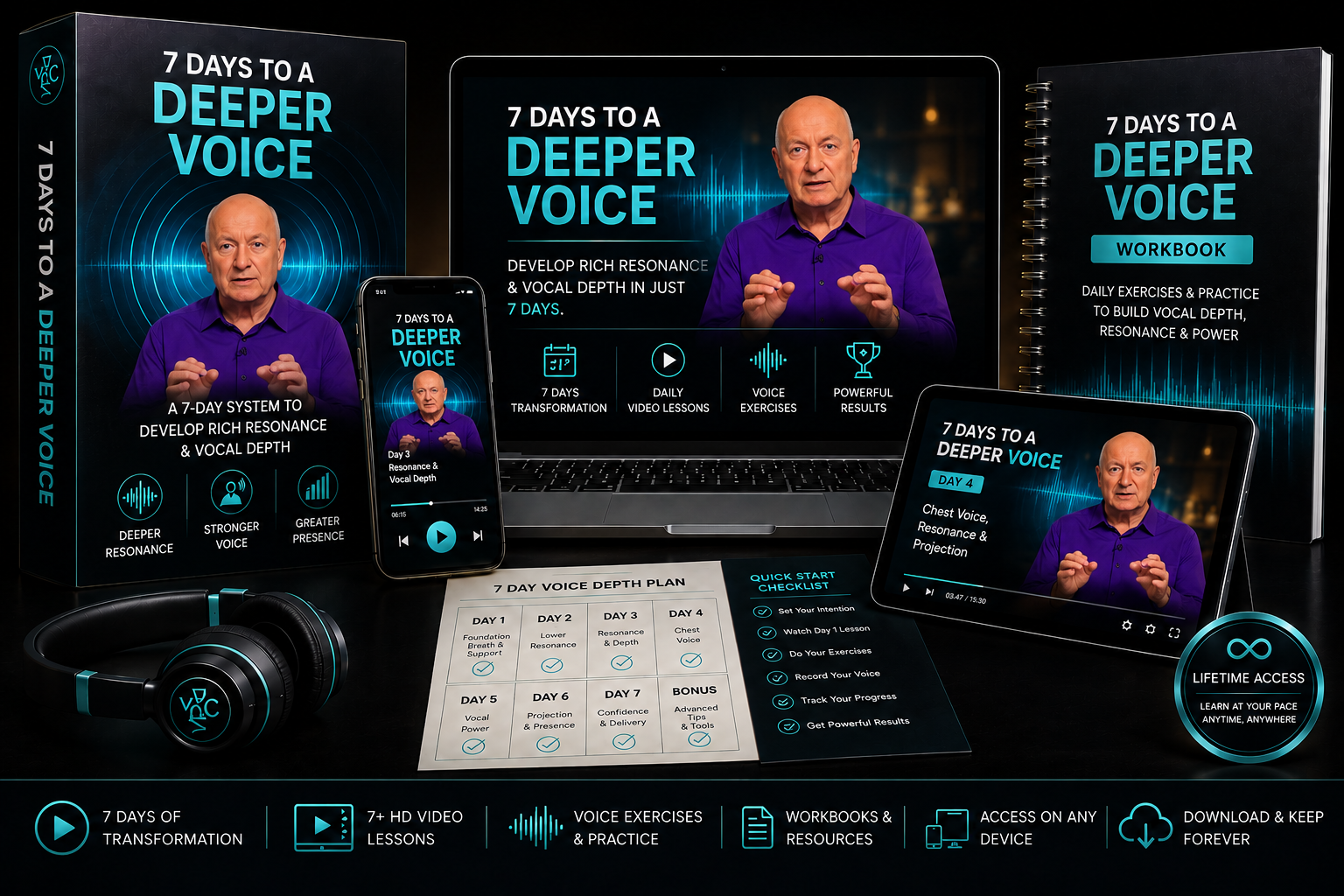 7 Days to a Deeper Voice Course Bundle