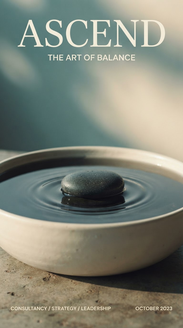 Ruhiger Stein auf stiller Wasseroberfläche