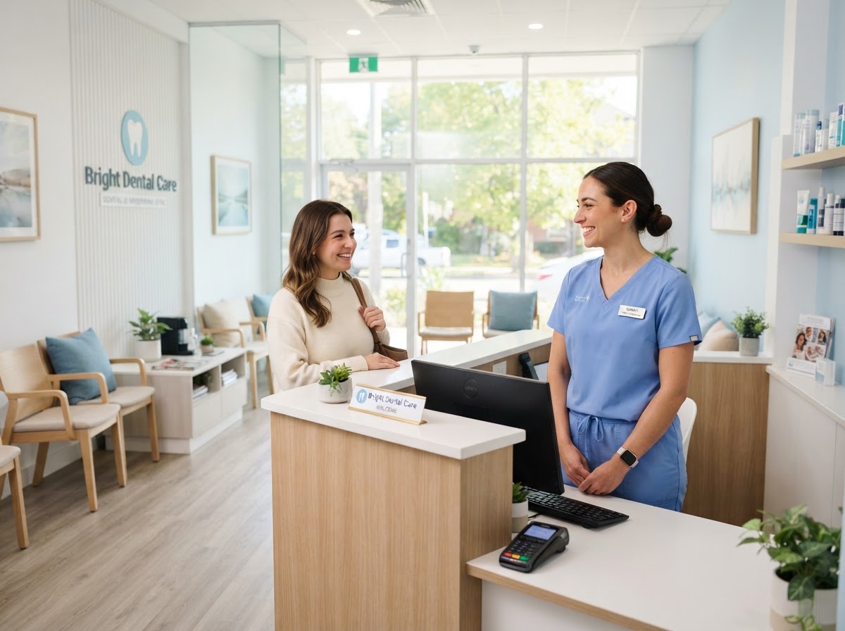 BrightSmile Dental's welcoming reception area