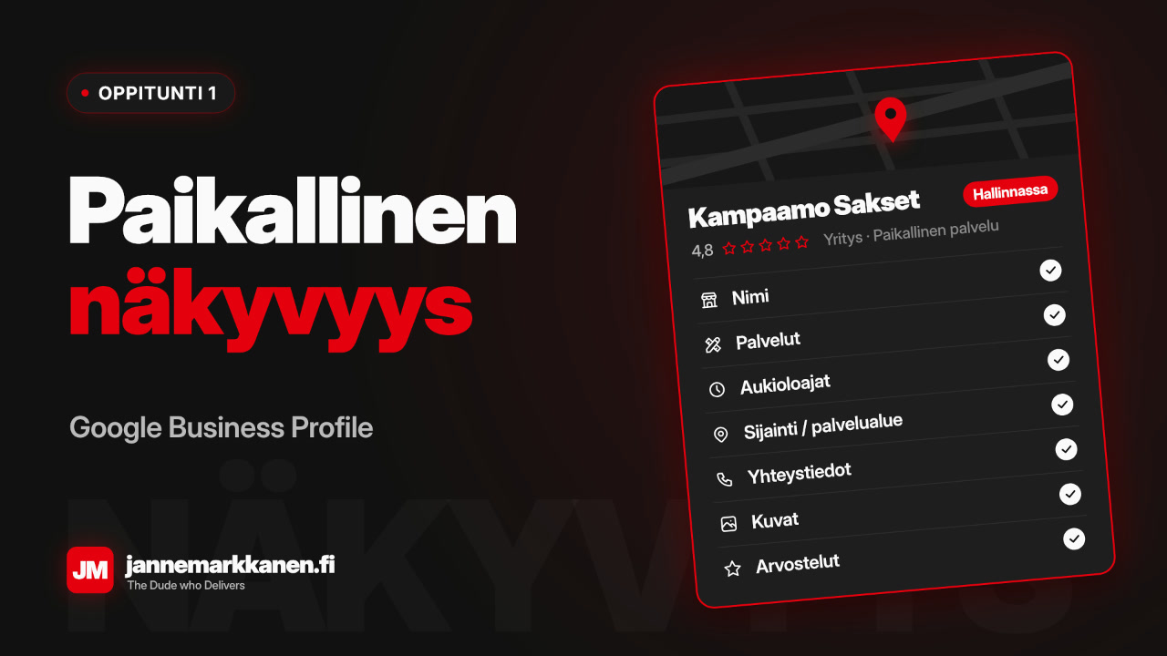 Oppitunti 1: Paikallinen näkyvyys – Google Business Profile