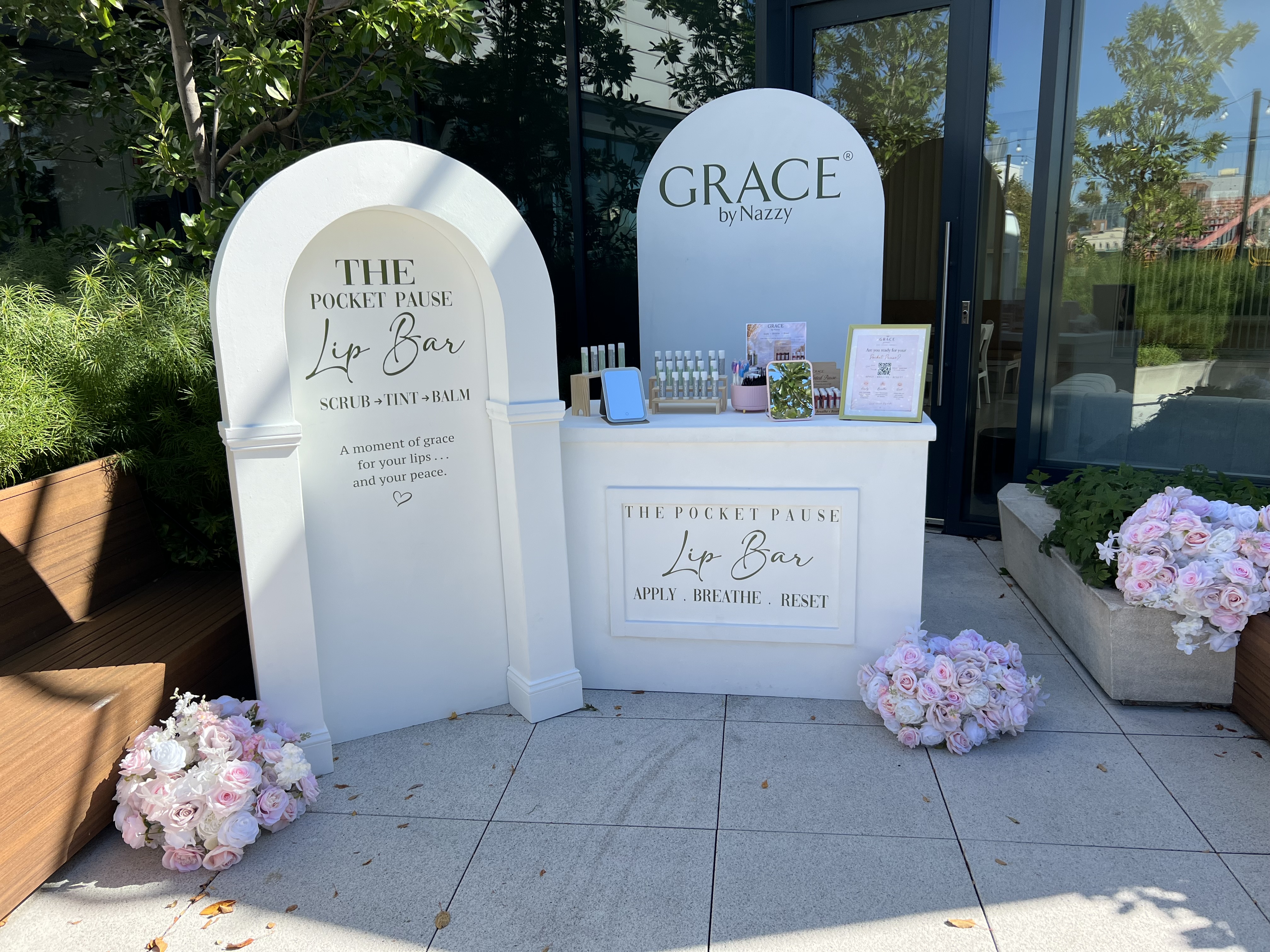 The Pocket Pause Lip Bar event setup
