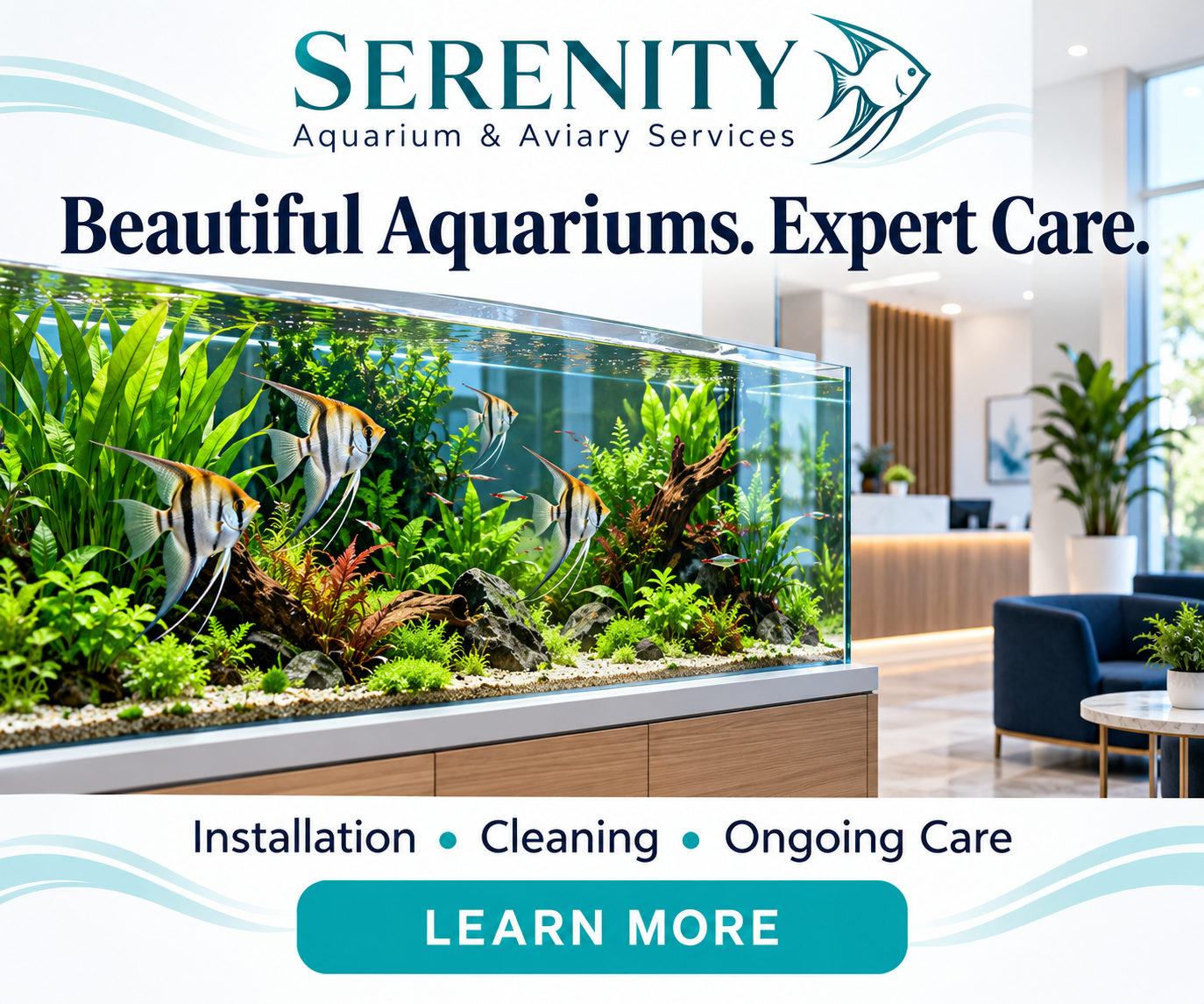 Serenity Aquarium & Aviary Services - Beautiful Aquariums. Expert Care. Installation, Cleaning, Ongoing Care.