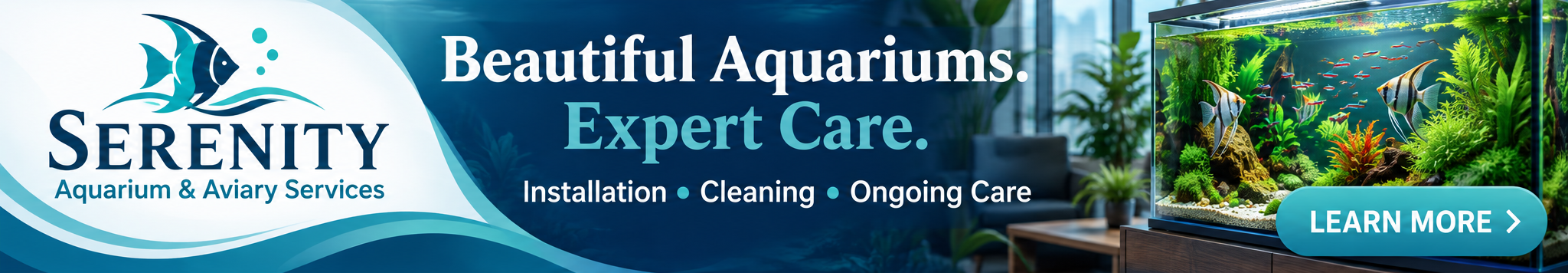 Serenity Aquarium & Aviary Services - Beautiful Aquariums. Expert Care. Installation, Cleaning, Ongoing Care.