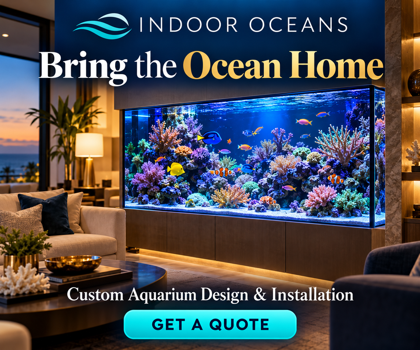 Indoor Oceans - Bring the Ocean Home. Custom Aquarium Design & Installation. Get a Quote.